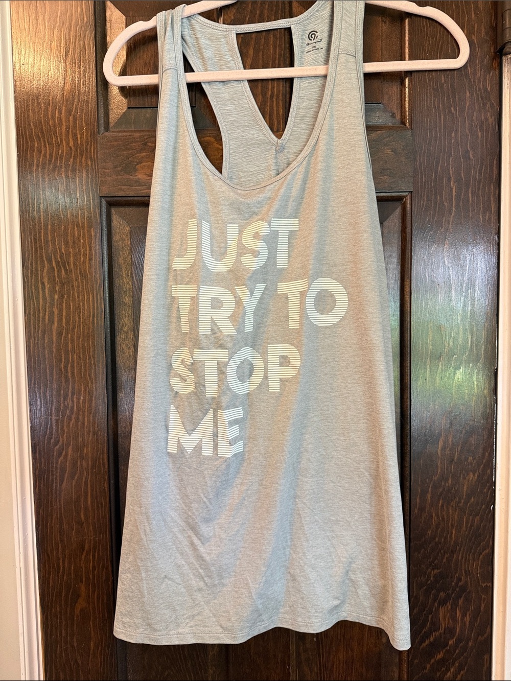 Champion Gray Racerback Muscle Tee with White Graphic